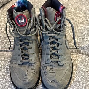 Vintage Nike Dunk High Galaxy Graphic Gray Black Red Men's High Top  Sneakers